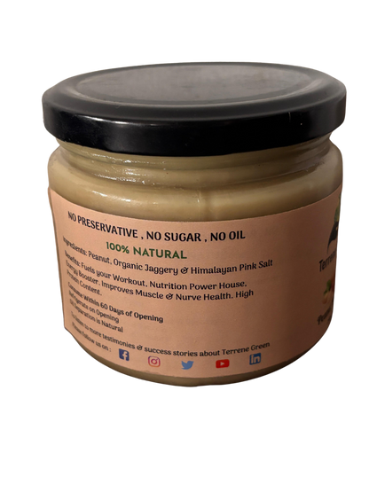 TerreneGreen Natural Peanut Butter – 250g | With Himalayan Pink Salt